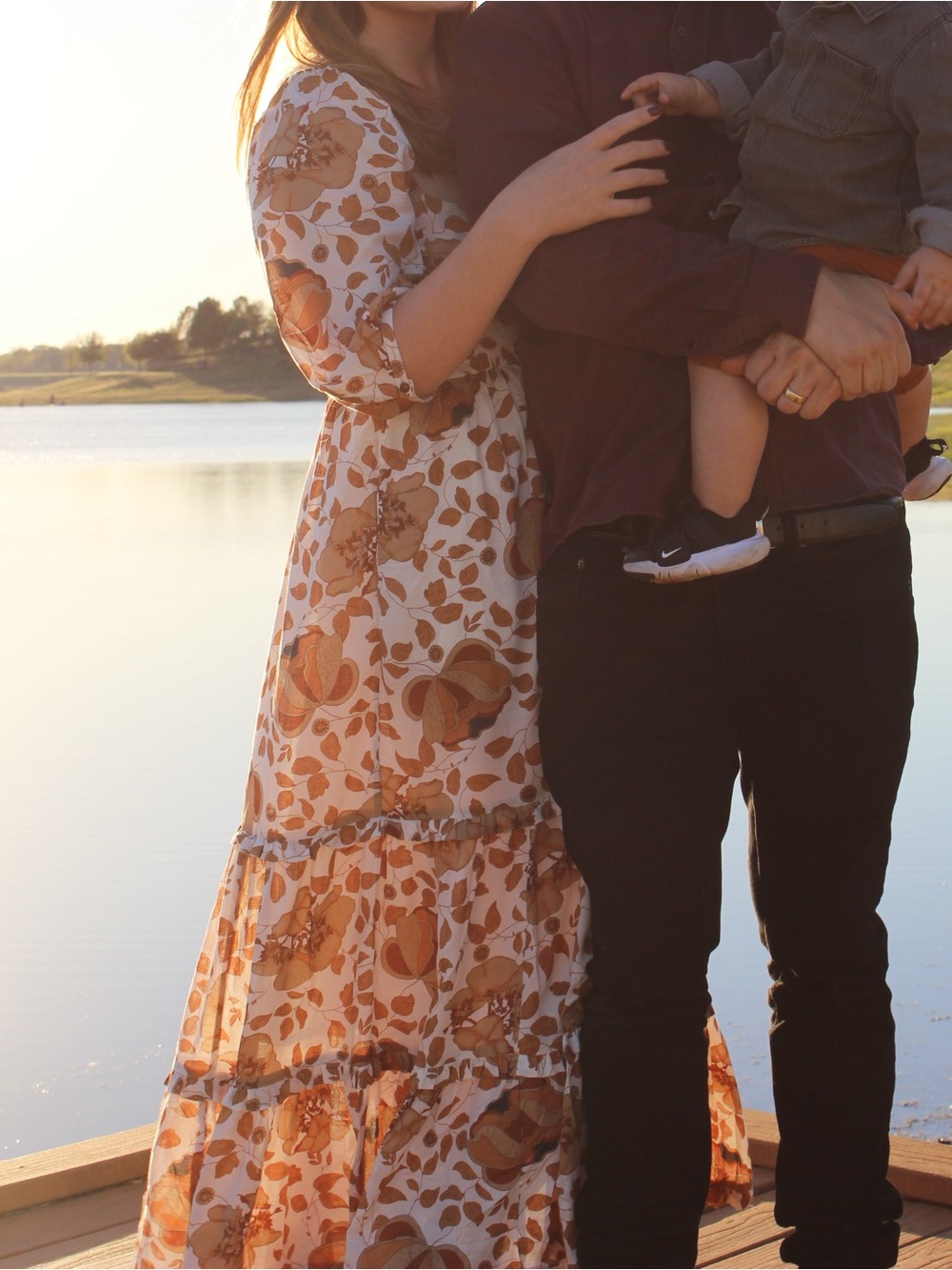 Anthropologie Floral Puff-Sleeve Tiered Maxi Dress in Cream and Tan - Picture 3 of 3